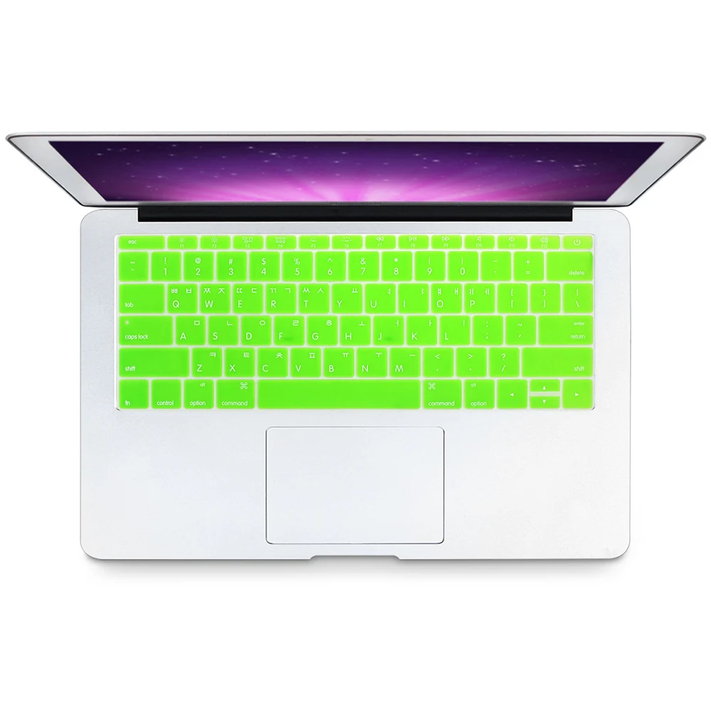 Green Корейский силиконовый чехол для клавиатуры для MacBook Pro 13 дюймов A1708 без сенсорной панели для Macbook 1" A1534 - Цвет: Green