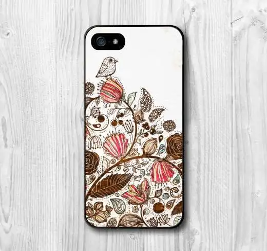 Vintage Floral Bird Hard Case Cover For iPhone 5C |