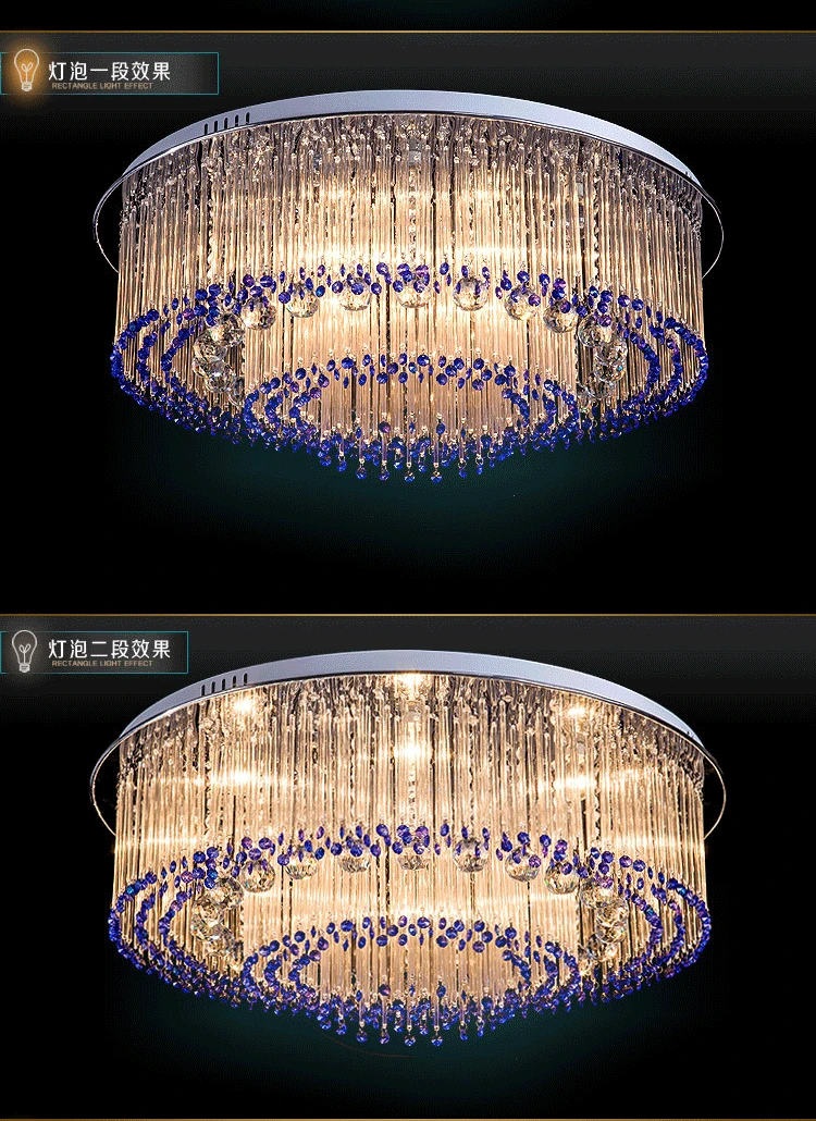 Современный минималистичный светодиодный потолочный светильник для гостиной, хрустальная лампа, круглая хрустальная лампа для спальни