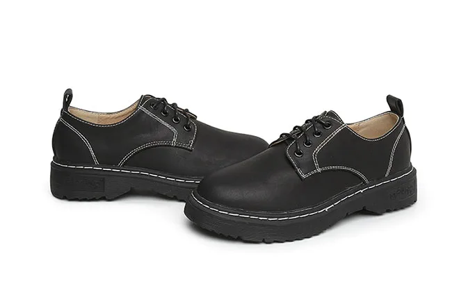 Винтажные Модные Туфли-оксфорды в стиле Дерби для женщин, Повседневная рабочая обувь на шнуровке, коричневая, черная Уличная обувь с круглым носком на толстой подошве