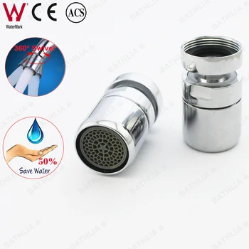 

360 degree Rotating 22m Female Kitchen and Bathroom Sink Faucet Aerator Brass Chrome Faucet Nozzle Spout Water Saving Bubbler
