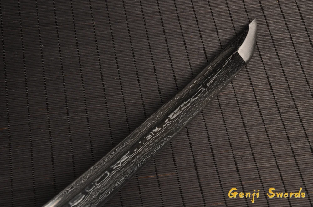 Japanese Samurai Sword White Drawing Sheath Folded Damascus Steel Real Katana Sharp Edge Can Cut Bamboo