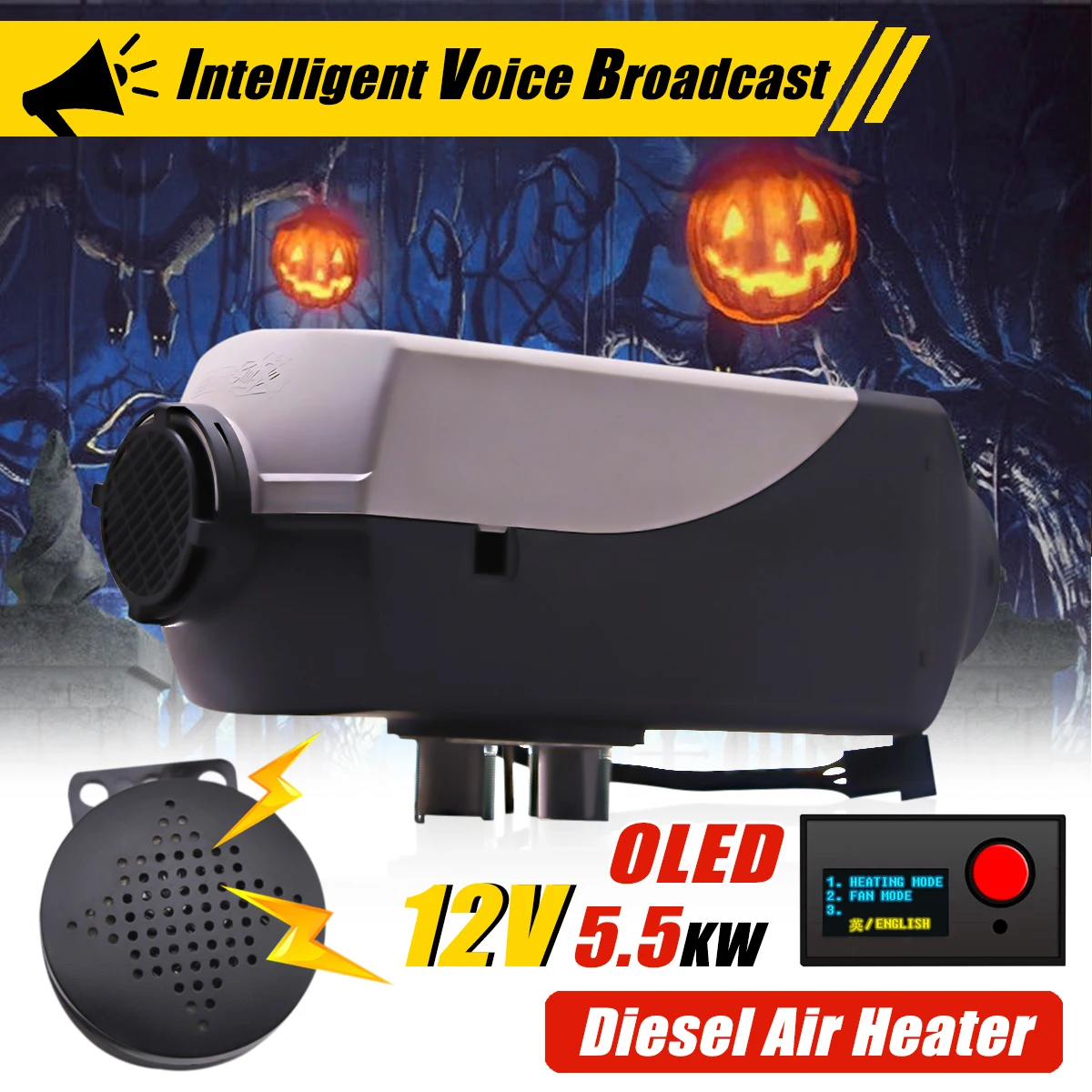

Car Heater 5.5KW 12V Intelligent Voice Smart Air Diesels Heater Parking Heater With LCD Monitor for RV, Motorhome Trailer, etc