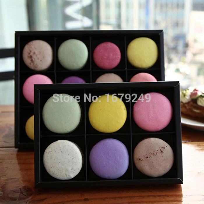

13*18.8*3CM open Window 6 macaron box Bakery Box for Biscuits Cookie mooncake biscuit Packaging paper boxes 50piece\lot.