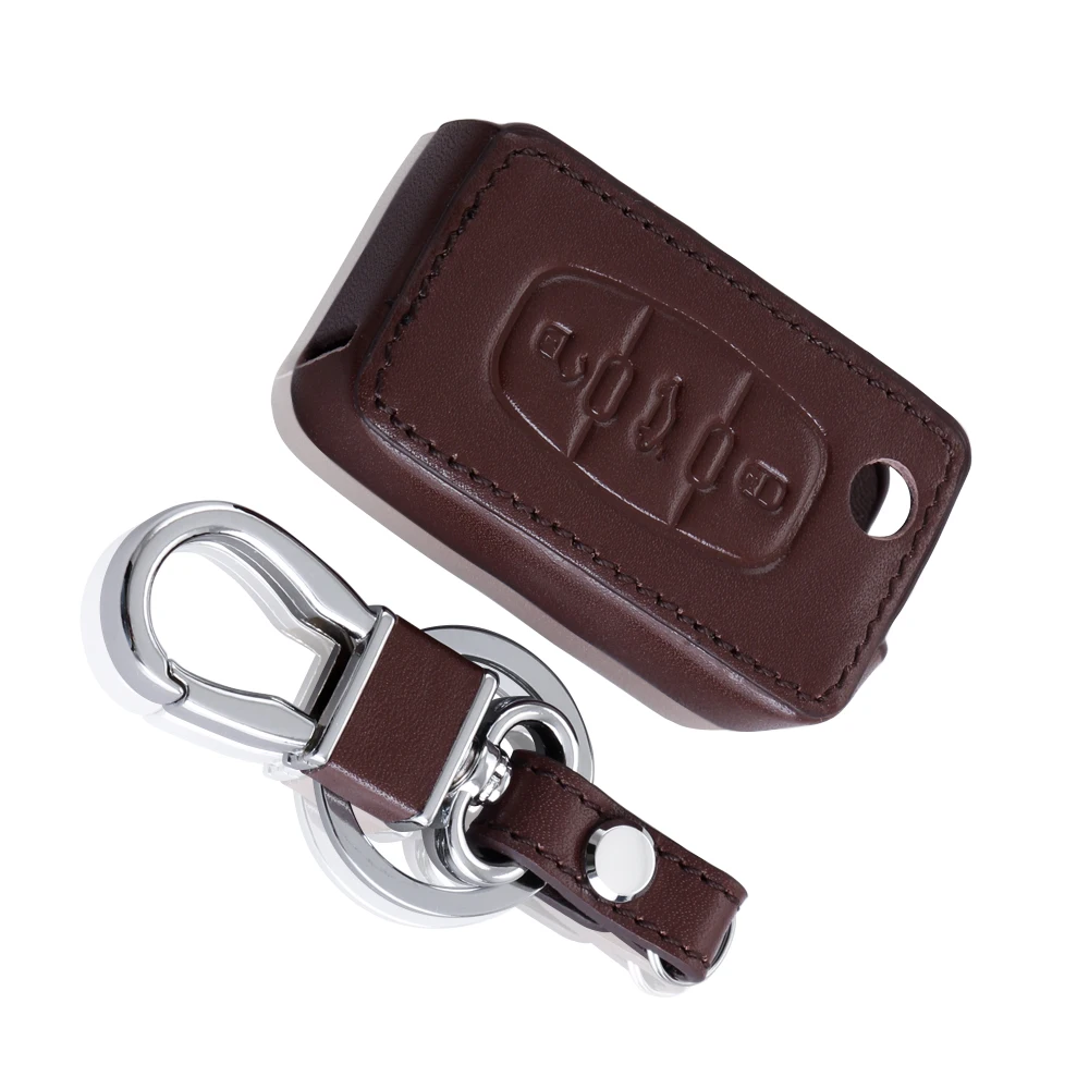 

Genuine Leather key chain ring cover case holder For Citroen C1 C2 C3 C4 C5 C6 C8 ,3 Buttons fold key