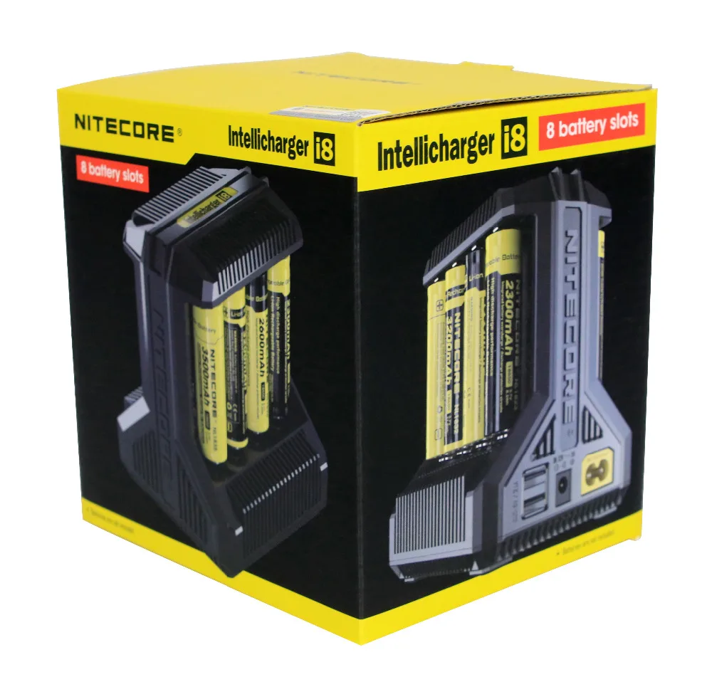 Оригинальное Nitecore зарядное устройство I8 Новое I2 I4 lcd интеллектуальное зарядное устройство Li-Ion 18650 14500 16340 26650 AAA AA 12V зарядное устройство