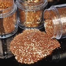 1 баночка красная медь сверкающие ногти блестящая пудра красное золото 3D лак для ногтей пылевые наконечники УФ-украшения для ногтей шестигранные блестки
