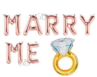 12 шт. 16 дюймов розовое золото шары из фольги с надписью MARRY ME 18 воздушный шар в