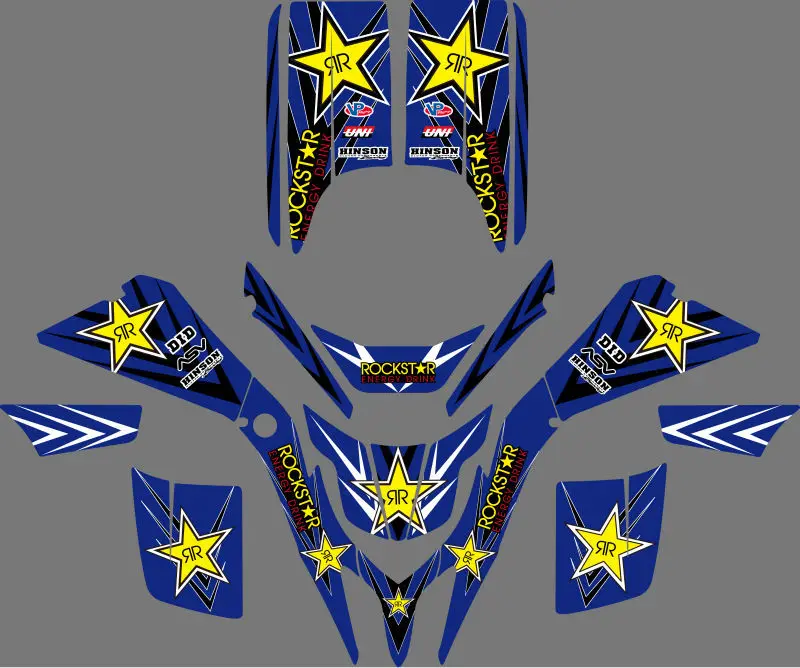 

0043 New Style DECALS STICKERS GRAPHICS For Yamaha Blaster YFS200 YFS 200 1988-2006 Blue Yellow Decals Motorcycle Stickers