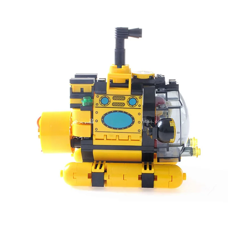 122Pcs Undersea City Series Treasure Hunt Tiny Submarine Building Blocks Model Compatible Legoe City Toys Gift For Children (1)
