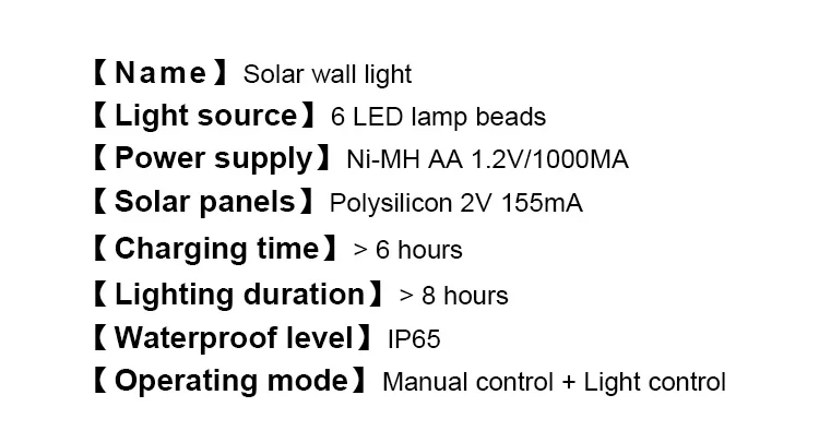DE.SOUL LED Solar Power Wall Light Outdoor Waterproof Energy Saving Street Yard Path Home Garden Security Lamp 11