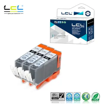 

LCL CLI-521 BK C-221 321 521 821 (3-pack Black ) ink Cartridge Compatible for Canon Pixma MP980, Pixma MP990