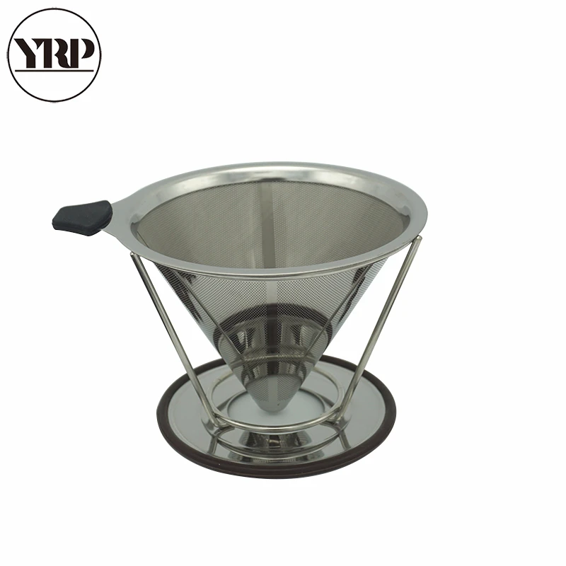 Yrp V60 Stainless Steel Cone Coffee Filter Dripper Double Layer Yrp V60 Stainless Steel Cone Coffee