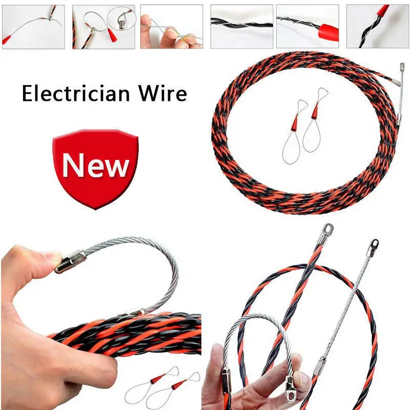 5/10/15/20/M Electrical Wire Threader Electrician Threading Device Wire Cable Running Puller Lead Construction Tools 5/10/15/20/M Electrical Wire Threader Electrician Threading Device Wire Cable Running Puller Lead Construction Tools
