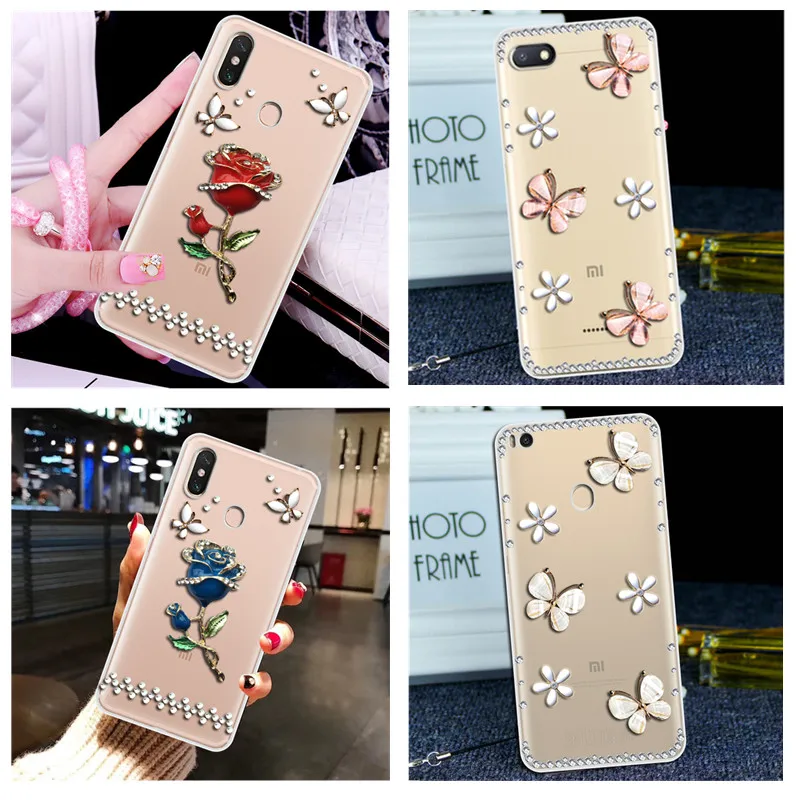 

For Xiaomi mi max 2 3 a1 6 mi 8 se Redmi 6a 6 Redmi 5a Note 7 5 Pro 4x 4 3 Redmi 5 plus 5a Rhinestone crystal Phone case cover
