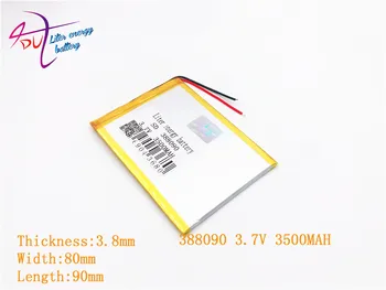 

Liter energy battery 1pcs 388090 3.7V 3500mah 358090 408090 Lithium polymer Battery with Protection Board For 7 inch Tablet PC