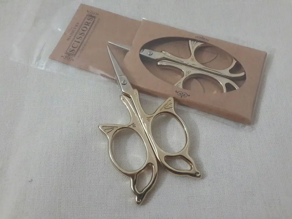 

New Arrival 1 X Golden ZAKKA Scissors Domestic Cross-stitch Embroidery Sewing Scissors DIY Hand Scissor