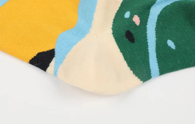 Искусство Мужской Жаккардовый парк иллюстрации носки Harajuku модные в стиле «хип-хоп», осенне-зимняя хлопковая индивидуальная Смешные