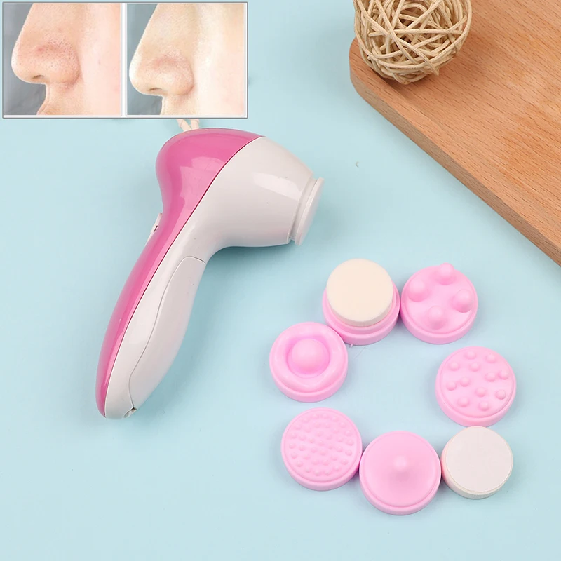 

6 in 1 Electric Facial Cleanser Wash Face Cleaning Machine Pore Cleaner Mini Skin Beauty Massager Brush Body Cleansing Massage