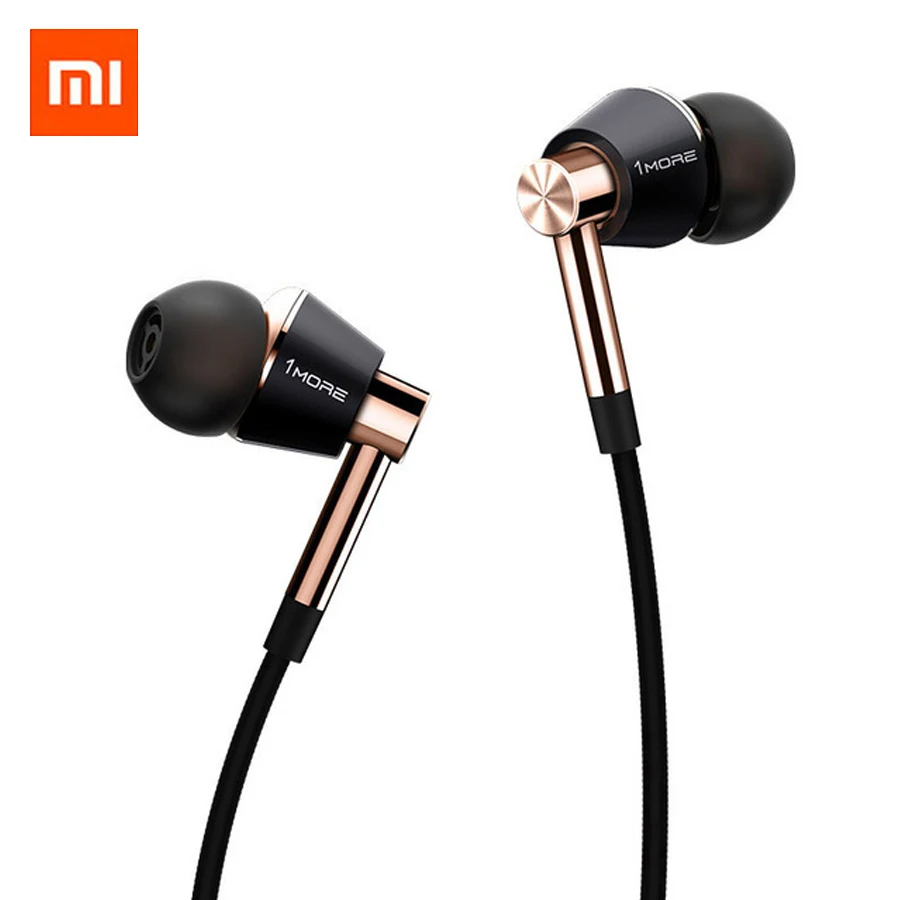 

1 MORE Triple Driver E1001 Titanium In-Ear Earphones Earbuds for iOS Android Xiaomi Phone Compatible In-line Microphone Remote