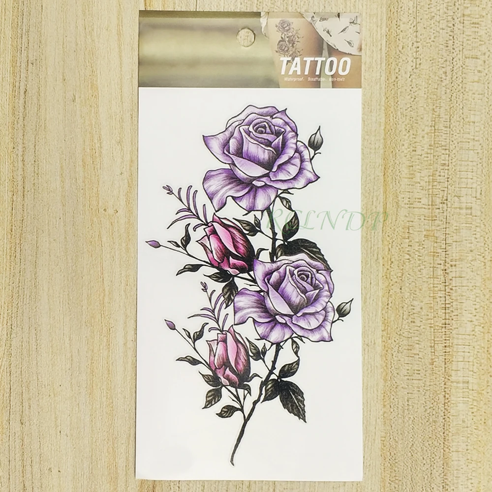 Водостойкая временная татуировка наклейка цветок розы персональная поддельная Татуировка Сексуальная флэш-тату Рука ноги Тато для девушек женщин мужчин