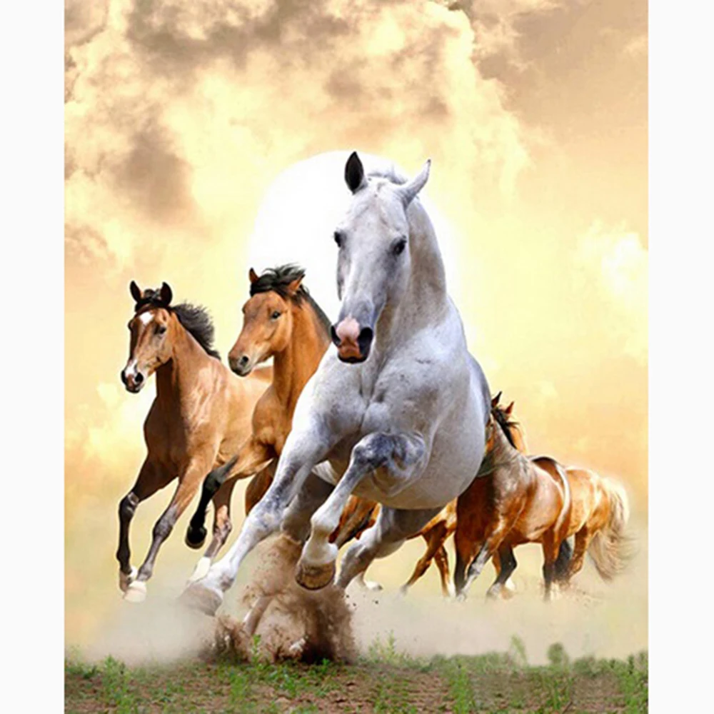 A-herd-of-horses-Wholesale-DIY-Diamond-Painting-Home-Decoration-Rhinestone-Wall-Stickers-Embroidery-Needlework