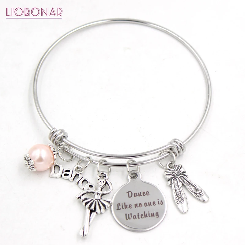 

1PC Stainless Steel Wire Bangle Adjustable Bangle Jewelry Ballet Shoes Dance Ballerina Charm Bracelet Bangle Gift Bijoux