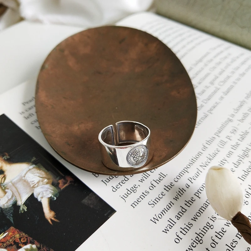 LouLeur, Стерлинговое Серебро 925 пробы, кольца императрицы Аватара, серебряное кольцо с тиснением, Ретро стиль, указательный палец, открытые кольца для женщин, хорошее ювелирное изделие