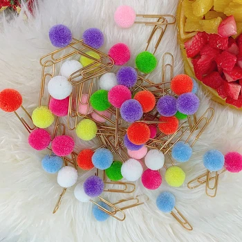 

10pcs 8 Colors Length 5.5cm Ball Metal Paper Clips File Notes Classified Clips Girls DIY Diary Planner Book Decor Children Gift