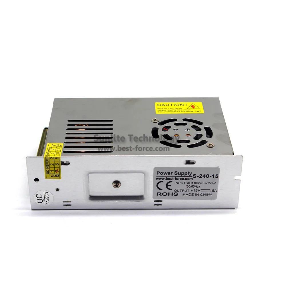 Универсальный импульсный источник питания DC15V 16A 240 Вт трансформатор 220 В 110 В AC в DC Постоянный выходной преобразователь для Светодиодный светильник CNC