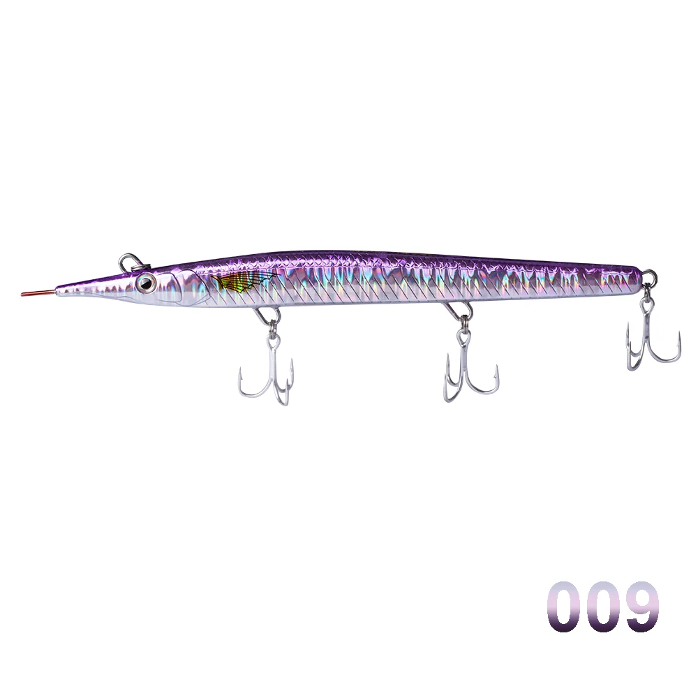 Hunthouse leurre stickbait игла карандаш морская жесткая приманка для рыбалки морской бас 140 мм/180 мм тонущий прыжок garfish sphyraena - Цвет: 009