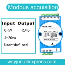 Wayjun WJ80 8-CH 4-20mA to Modbus TCP сети регистрирующий Модуль ток/напряжение дистанционного IO сигнал преобразователя с DI DO