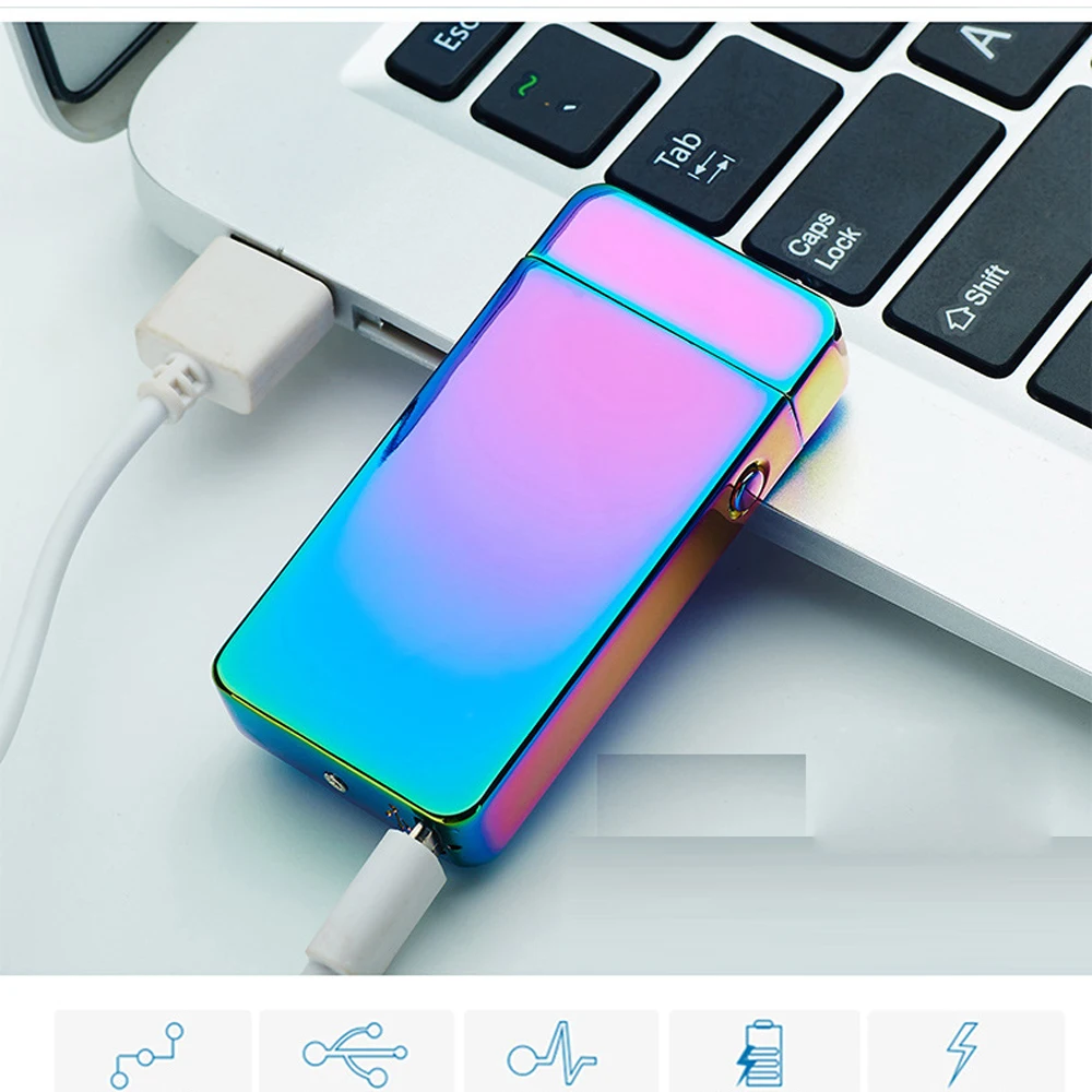 Новые модные и Горячая распродажа! USB Электрический двойной дуги металл факелом Беспламенного Перезаряжаемые ветрозащитный зажигалка