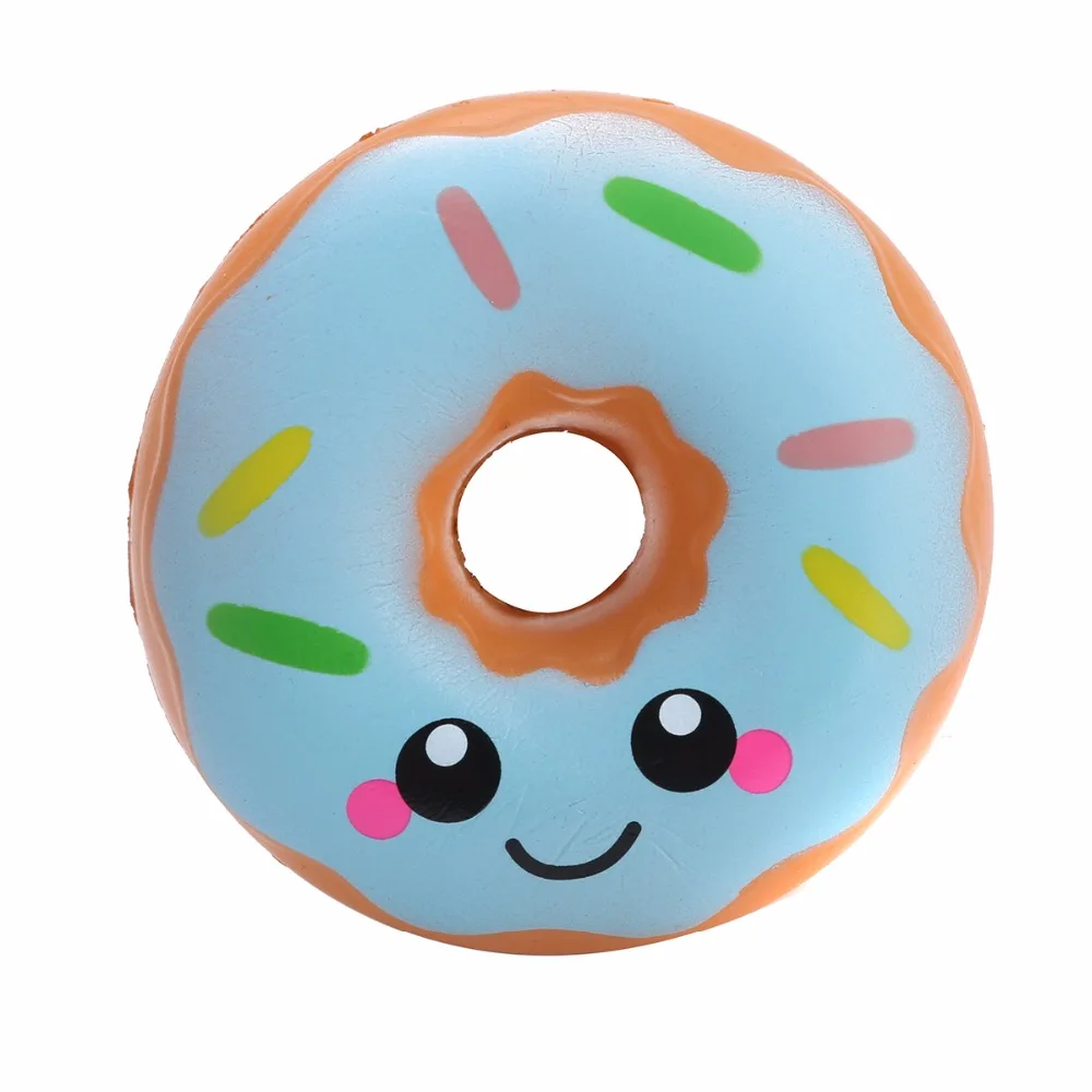 

1PC Kawaii Soft Squishy Donuts Smiling Face Doughnut Phone Strap Super Slow Rising Elastic Bread Gift Stress Relief Kids Toy