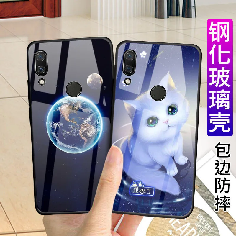 

Colorful Tempered Glass Case For Xiaomi Redmi Note 7 Case Back Cover For Xiaomi Redmi Note 7 5 6 Pro Plus S2 5A 6A Case Cover
