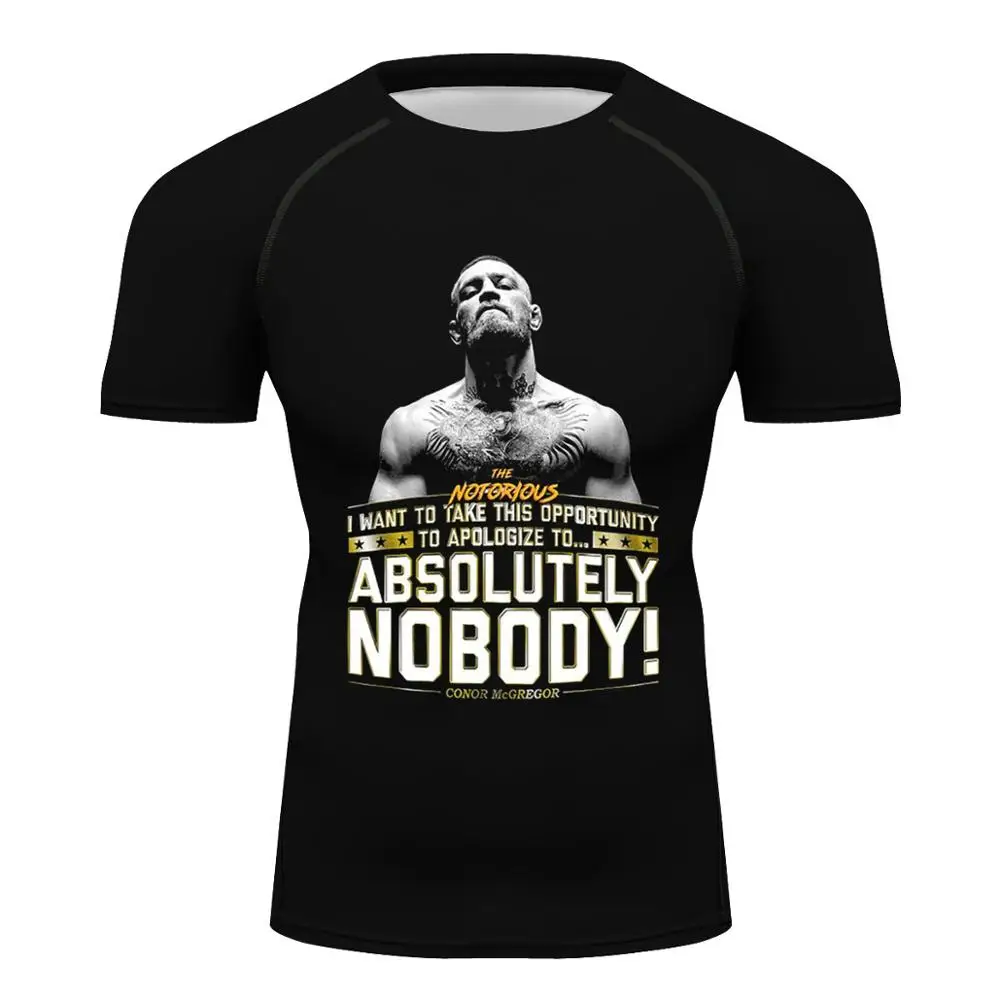 

Custom The King Of Conor McGregor MMA Notorious T-shirt Boxing Shirt Gym short tshirt men Compression Shirt Black rashguard