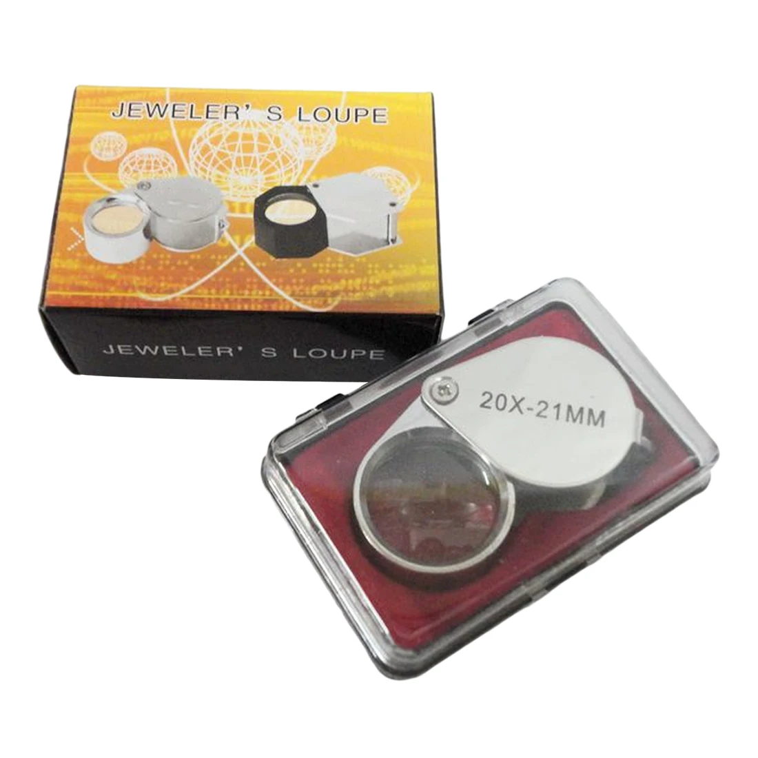 

Portable 20 x 21mm Jewelry Magnifying Glass 20X Folding Magnifier Loupe for Jewelry Coins Stamps Antiques