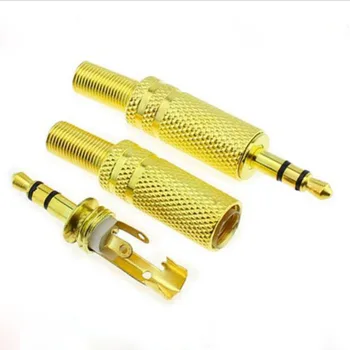 

10PCS High quality gold-plated 3.5mm audio metal plug Wired (2-channel) stereo headphone plug 3.5