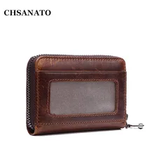 Новинка г. высокого качества Мужская обувь из натуральной кожи кошелек масло воск кожа Портмоне кошелек Для мужчин монет держатель кредитной карты