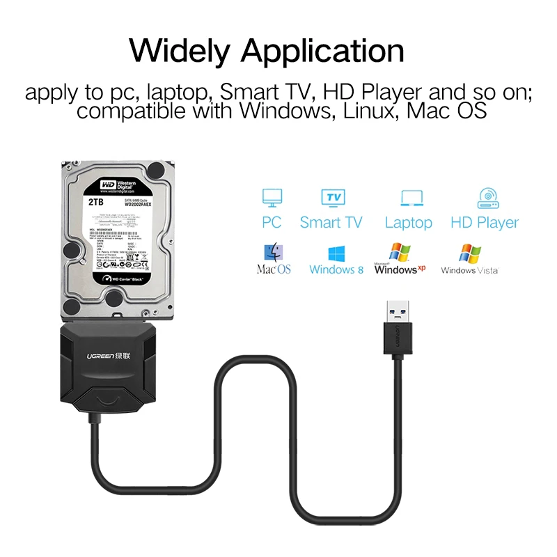 Твердотельный накопитель Ugreen sata usb3.0 3 5 дюйма кабель для передачи данных|ugreen