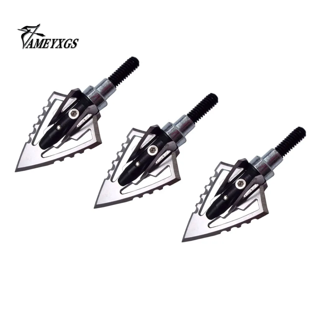 12 Pcs Archery Arrowhead Hunting Broadhead 100 Grain Arrow Points Tips