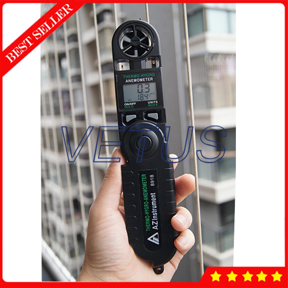 

AZ8908 2 in1 Anemometer Mini Wind speed Meter Pocket size Air Flow Meter Air Velocity Meter Thermometer