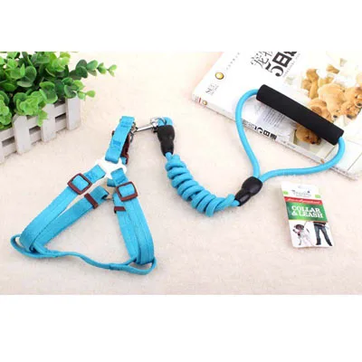 Light Blue Harness Высококачественный нейлоновый ошейник для собак, крепкий прочный поводок для щенков, модный поводок, 6 цветов, для тренировок на открытом воздухе, ремни безопасности для собак - Цвет: Light Blue Harness