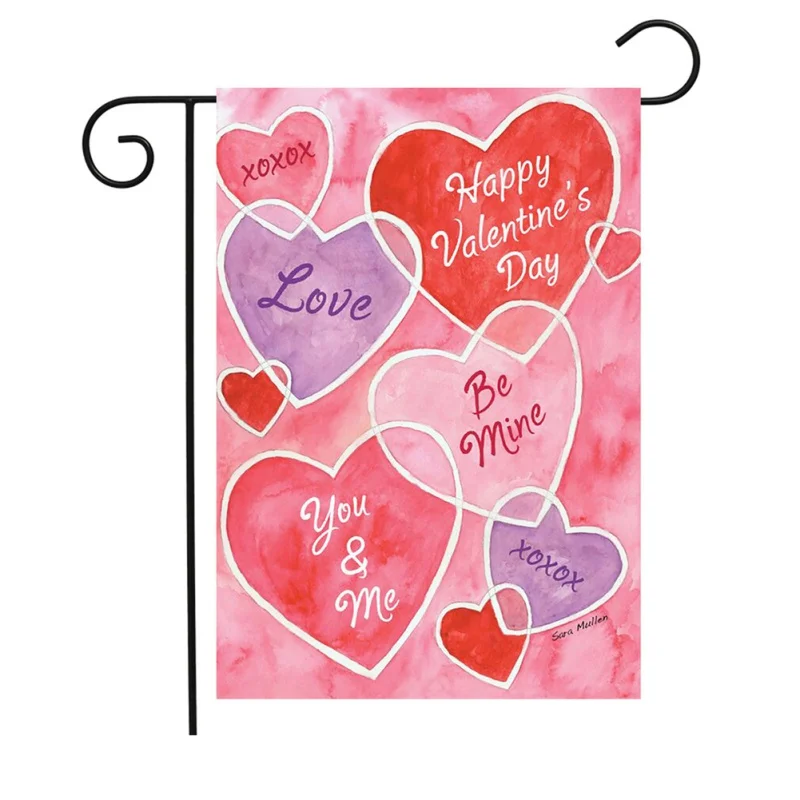 С Днем Святого Валентина сад флаг Крытый открытый флаг сладкие сердца оформление дома баннер сад для гостиной Летающий флаг