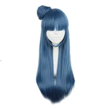 Mcoser, 75 см, 30 дюймов, темно-синий цвет, Синтетические длинные прямые волосы, парик для косплея,, высокотемпературное волокно, WIG-610F