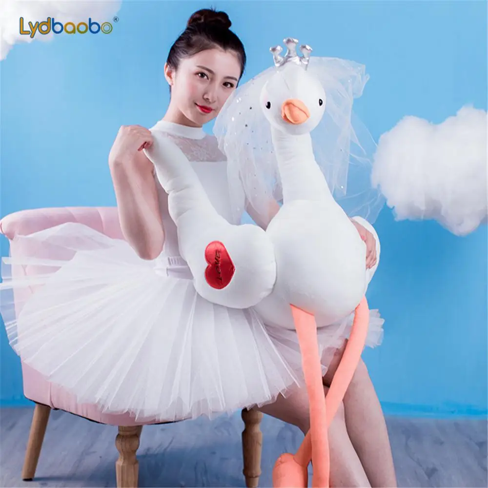 

35cm Lovely Princess Swan Plush Toys Kawaii Wedding Dress Swan Flamingo Stuffed Soft PlushWedding Dolls Gift For Girlfriend