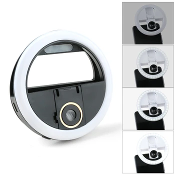 

USB Charge LED Selfie Ring Light Macro Eyelash Shooting Lighting Selfie Enhancing Fill Light For Phones Eyelash Extension Tool