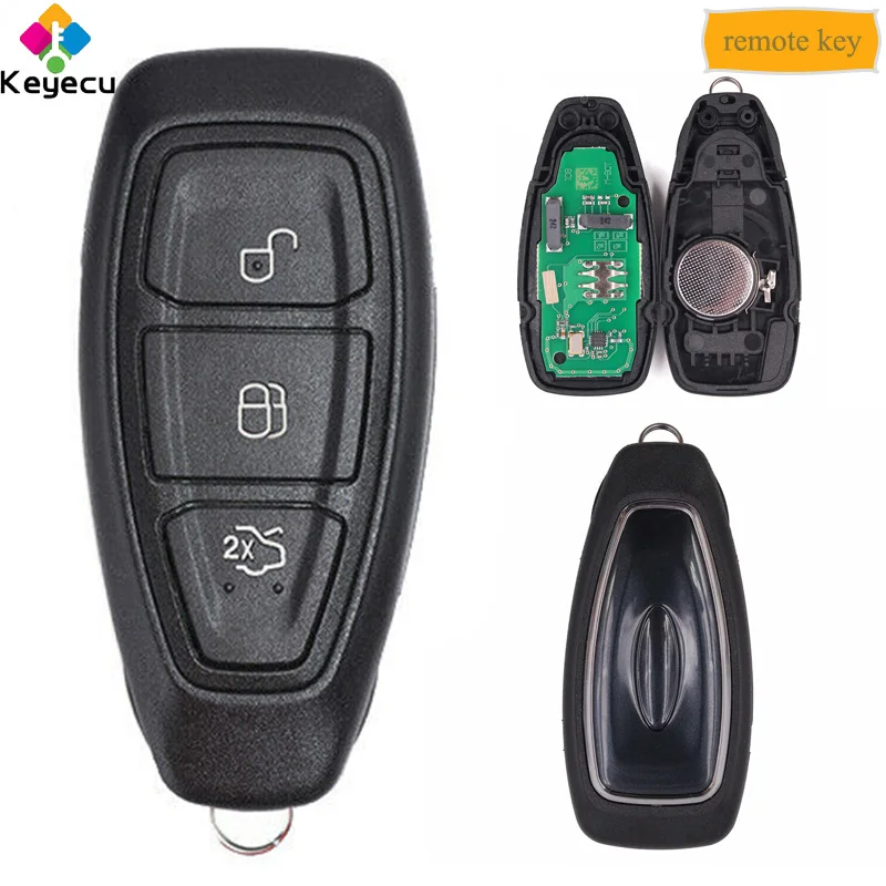 

KEYECU Smart Keyless Intelligent Remote Key With 3 Btn & 434MHz & ID83 4D63 Chip - FOB for Ford Focus Fiesta C-Max, KR55WK48801