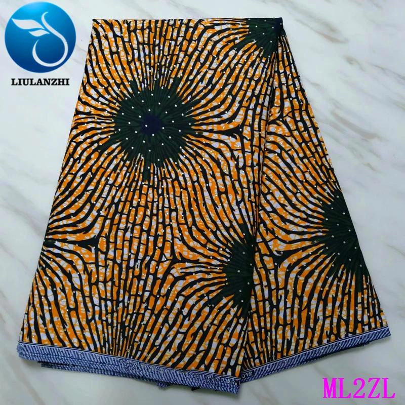 LIULANZHI Wax African Polyester Stones Ankara Printing Fabric for Dress Nigerian Wax Tissu 6 yards/Piece ML2ZL53 - Цвет: ML2ZL57