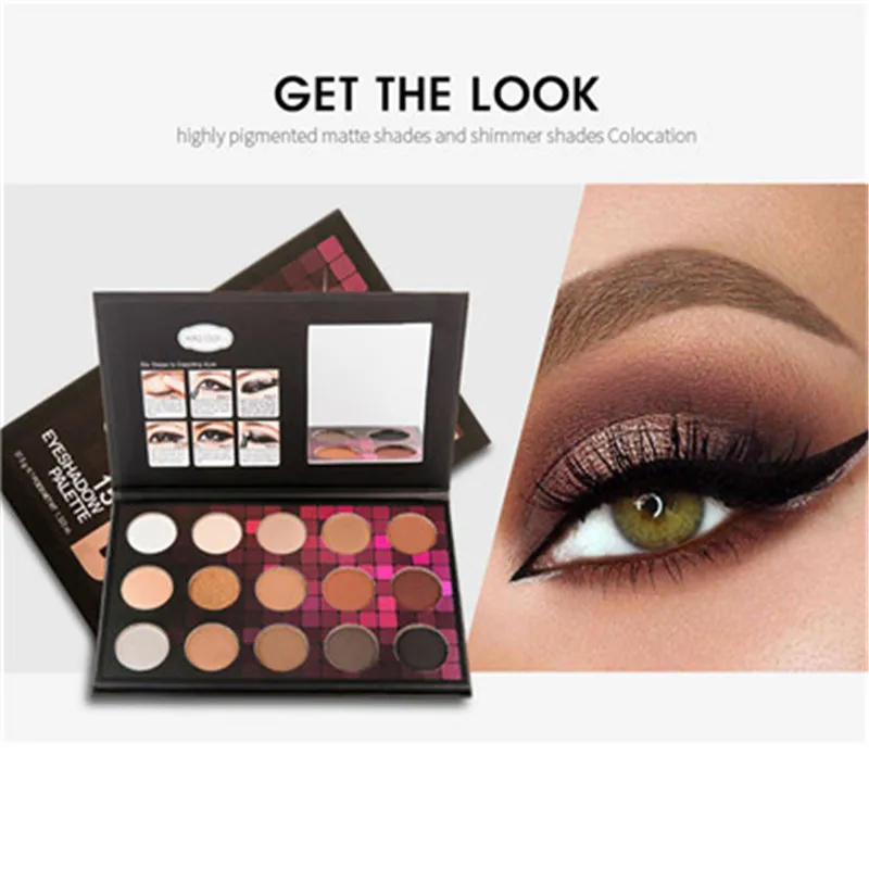 

15 Colors Eyeshadow Cosmetic Matte Cream Eye Shadow Makeup Palette Shimmer Set Long-lasting Easy To Wear Eyeshadow